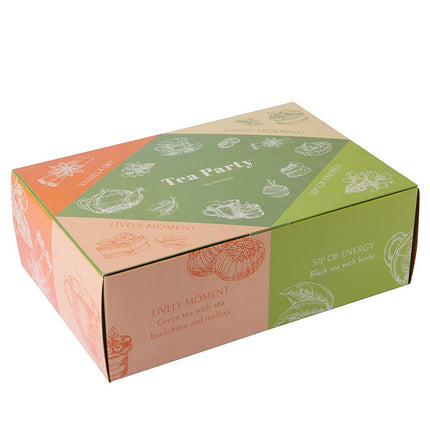 ACORUS | Wellness Tea Set | Natural Assorted Tea Hamper Box Gift Set | Herbal Tea | Large Selection Box | 60 Tea Bags | 6 Functional Teas
