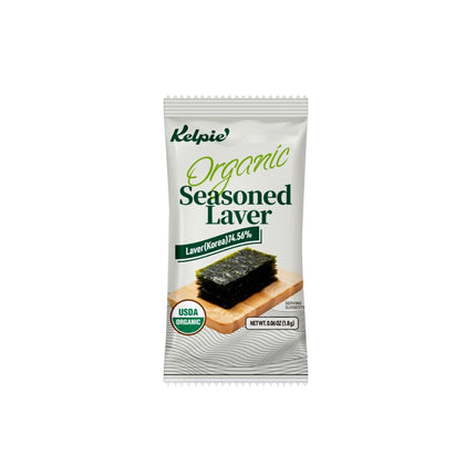 Kelpie - Organic Mini Seasoned Seaweed Laver(120Pc-Box), Korean Seaweed Snacks, Finest Organic - Box (20P*6 Bundle, Total 120Pc)