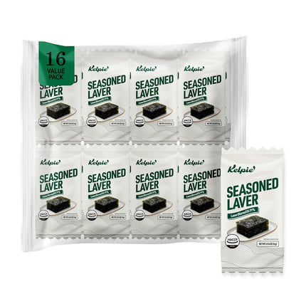 Kelpie - Organic Mini Seasoned Seaweed Laver(120Pc-Box), Korean Seaweed Snacks, Finest Organic - Box (20P*6 Bundle, Total 120Pc)