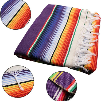 84 X 59 Inch Mexican Serape Blanket Bay Window Blanket, Mexican Tablecloth Serape Tatami Blanket Bed Blanket Table Cover Tapestry Blanket Picnic Mat for Mexican Party Wedding Decorations