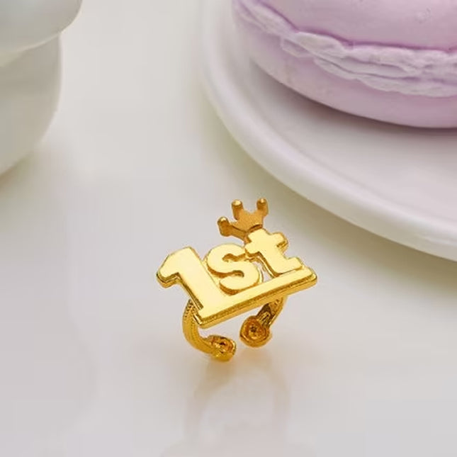 Baby Birthday Gold Ring Gift 24K .999 Pure 1.875G 3.75G Korean 1St Ring Gold Bar 돌반지