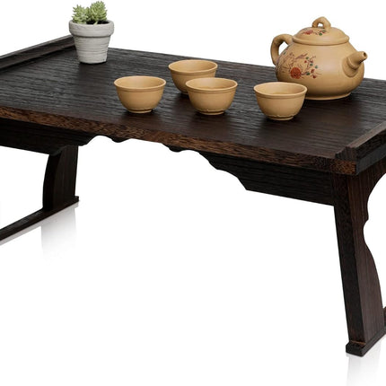ENSO SENSORY Uji Meditation Table - Premium Japanese Altar Table & Shrine Stand - Tatami Chabudai Puja Folding Table - Low Tea Table for Sitting on the Floor -Sleek Finish, Lightweight Paulownia Wood