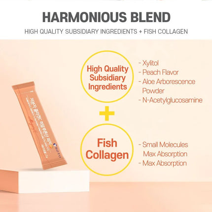 Peach Flavour Low Molecular Collagen C Hyaluronic Acid [2G X 30 Powder Sticks]