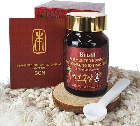 BTGIN Bon Korean Red Ginseng Extract Immune Support for Focus and Memory Energy Supplements for Men & Women High Ginsenoside Technology